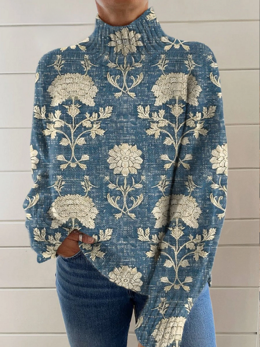 ANGELA | TIMELESS FLORAL TURTLENECK JUMPER