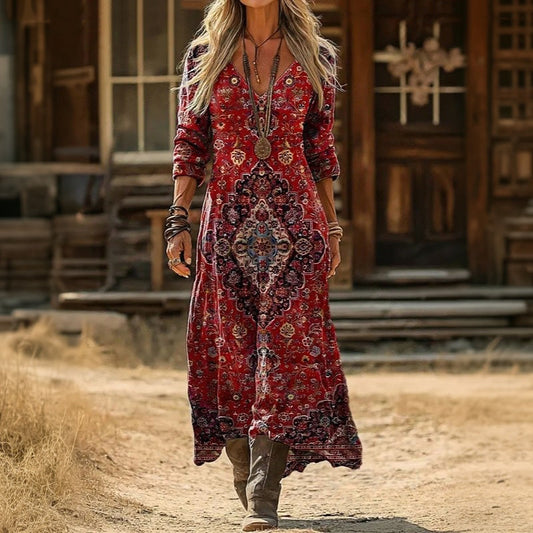 EVELYN | LÄSSIGES LANGARMKLEID IM VINTAGE-STIL