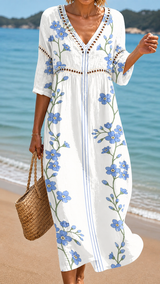 FLORENCE | ZARTES MIDIKLEID MIT BLUMENMUSTER