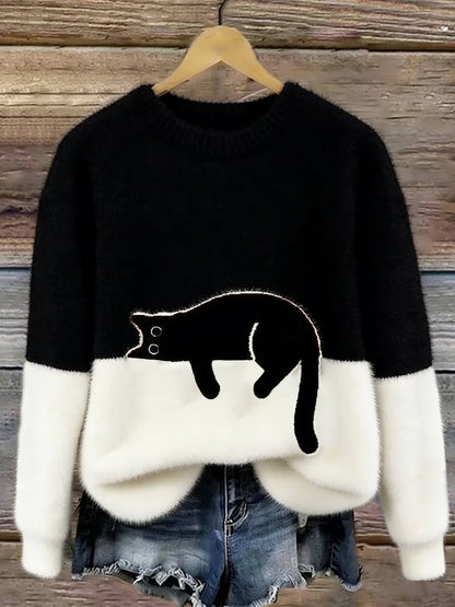 KIRSTEN | ELEGANTES SWEATSHIRT MIT KATZEN-PRINT