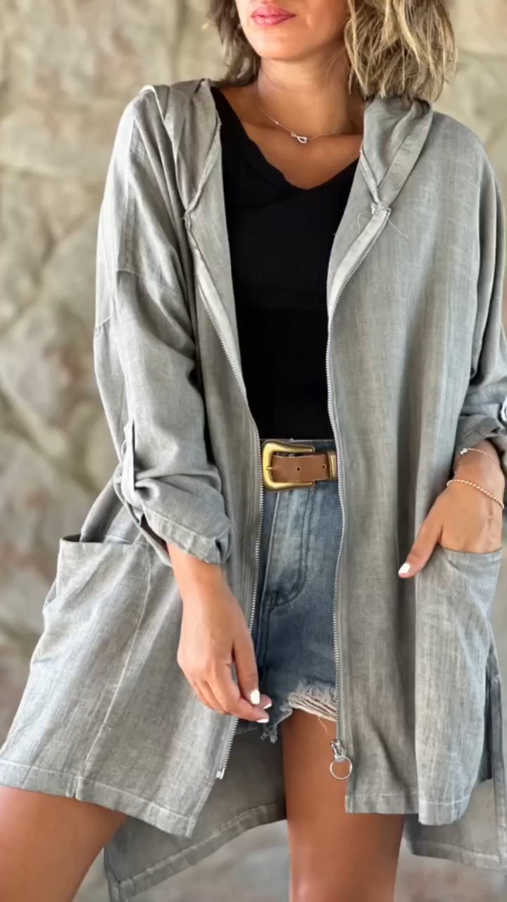 WINIFRED | CASUAL HOODED ZIP-UP JACKET