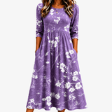 VIOLET | LAVENDER BLOOM KOMFORT-MIDIKLEID MIT TASCHEN