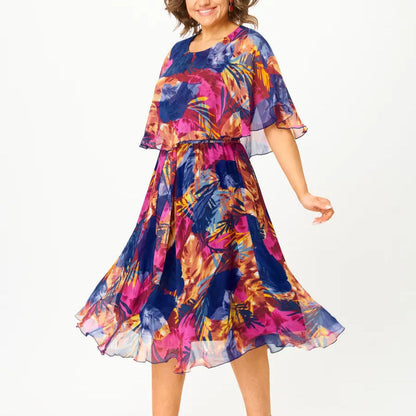 JUDITH | BEQUEMES CHIFFONKLEID IN ÜBERGRÖSSEN