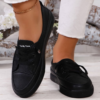 LORNA | ORTHOPAEDIC WHITE LACE-UP FLAT TRAINERS