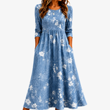 DAISY | BLUEBELL BREEZE FLORALES MIDI-KLEID MIT TASCHEN