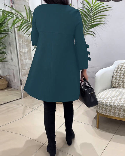 MEREDITH | SWING-KLEID MIT RUNDAUSSCHNITT UND AUSGESTELLTEN ÄRMELN