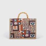 BOHEMIANMOSAIC | BESTICKTE TRAGETASCHE MIT BAMBUSGRIFF