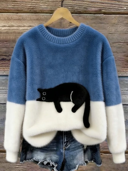 KIRSTEN | ELEGANTES SWEATSHIRT MIT KATZEN-PRINT