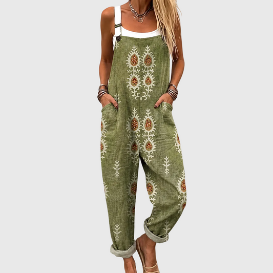 LÄSSIGE BOHO-LATZHOSE IN OLIVGRÜN