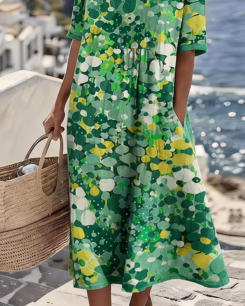 FLEURÉ | LUFTIGES MIDI-KLEID MIT BLUMENPRINT