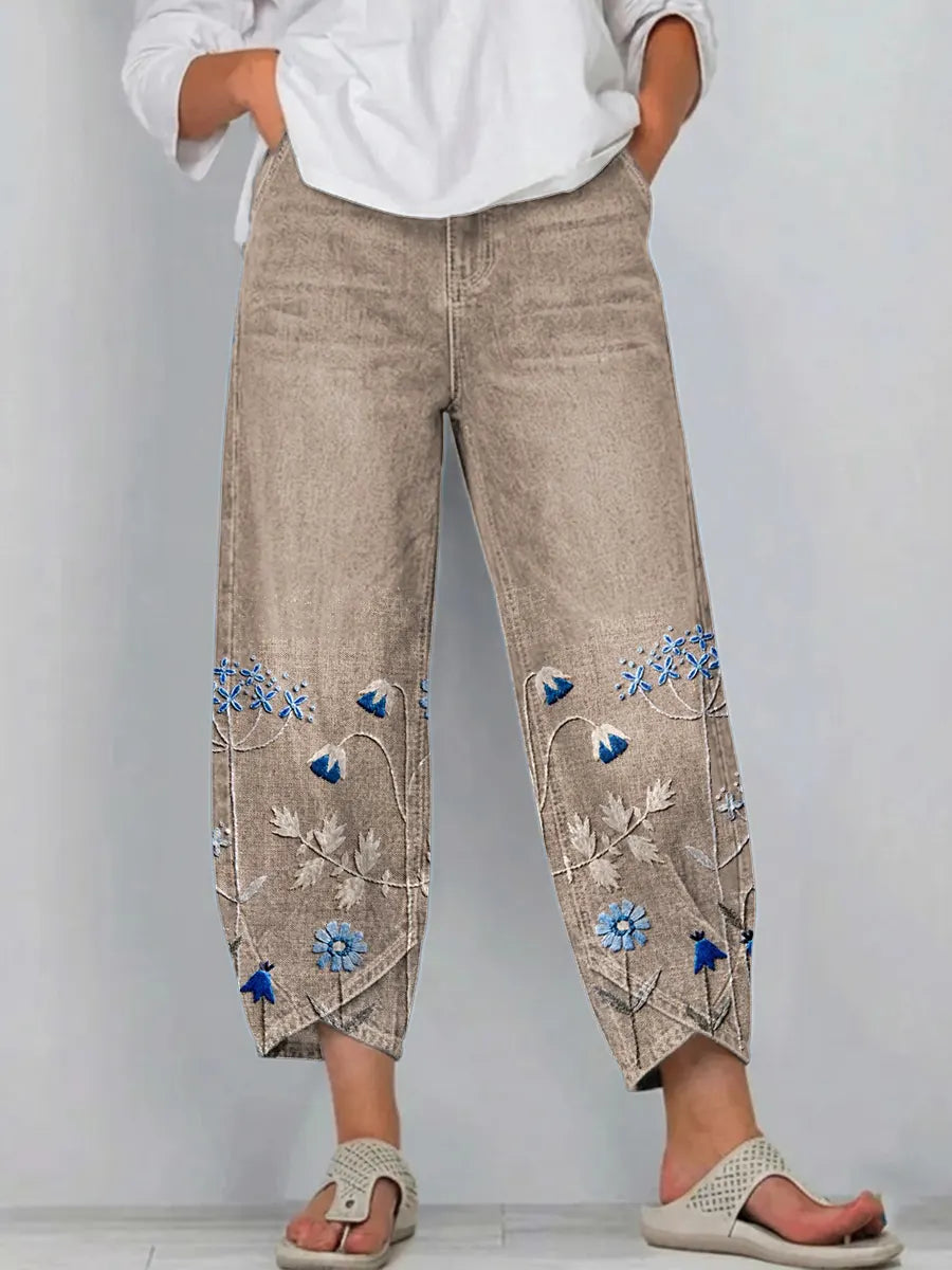 ROWENA | LÄSSIGE HOSE MIT BOHO-BLUMENPRINT
