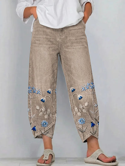 ROWENA | LÄSSIGE HOSE MIT BOHO-BLUMENPRINT