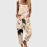 LÄSSIGE LATZHOSE MIT ELEGANTEM HUNDEMOTIV
