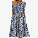 MILA | BLUE DAISY GARDEN MAXIKLEID MIT TASCHEN