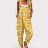 HELLGELBER JUMPSUIT MIT BIENENMUSTER