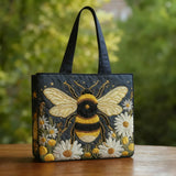 DAISY | HANDGEFERTIGTE BIENEN-TASCHE MIT GÄNSEBLÜMCHEN UND STERNEN