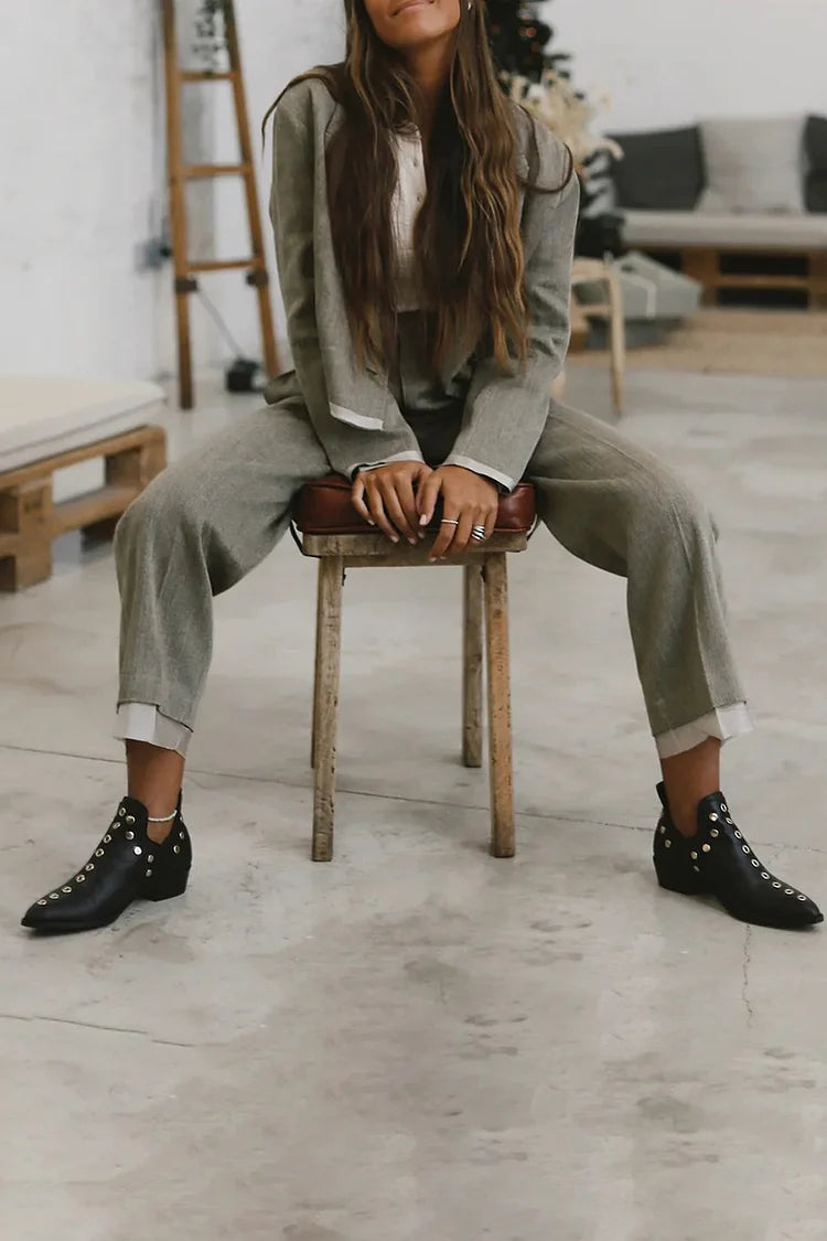 ROSE | NIETEN-STIEFELETTEN MIT SPITZER KAPPE