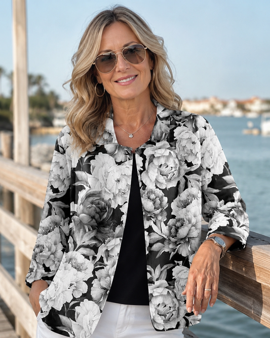 LEONTINA | ENGRAVED PEONY BLOUSE