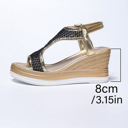 YVONNE | ELEGANTE ORTHOPÄDISCHE KEILSANDALEN ZUM REINSCHLÜPFEN