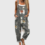 WEICHER GRAUER JUMPSUIT MIT LLAMA-MUSTER
