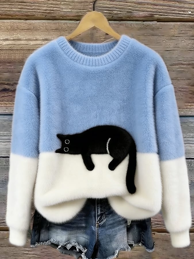 KIRSTEN | ELEGANTES SWEATSHIRT MIT KATZEN-PRINT