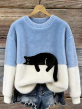 KIRSTEN | ELEGANTES SWEATSHIRT MIT KATZEN-PRINT