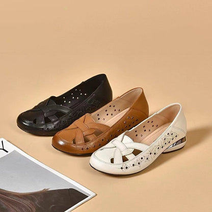 SYLVIE | ORTHOPÄDISCHE PERFORIERTE SCHLUPFSCHUHE MIT GESCHLOSSENER ZEHENKAPPE