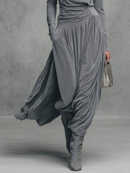 EMMA | ELEGANTES SET AUS STEHKRAGEN-TOP UND SAMTROCK
