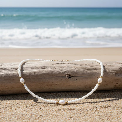 CLARA | DAINTY PEARL BEADED NECKLACE