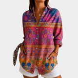 ISABELLA | BLUSE MIT LEBENDIGEM GARTEN-MOSAIK-MUSTER