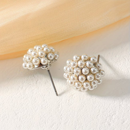 SERENA | PEARL DOME STUD EARRINGS