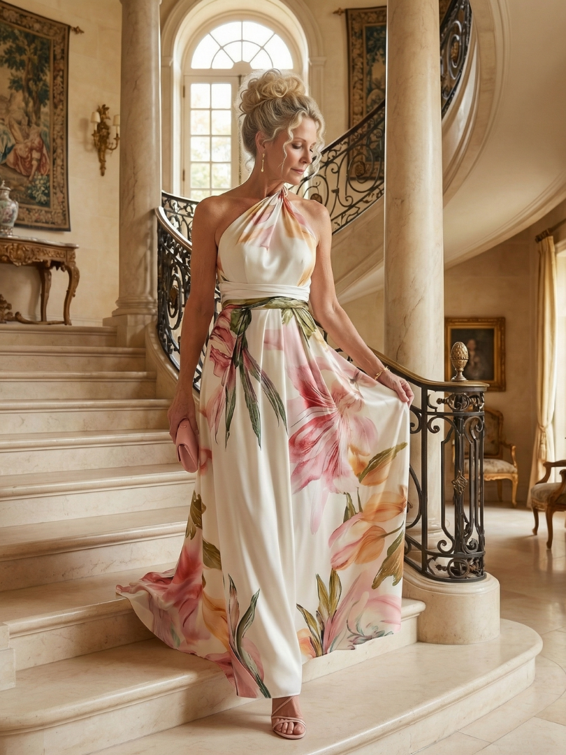 AMIEL | LEICHTES MAXIKLEID MIT BLUMENMUSTER