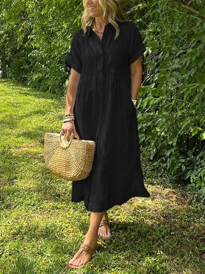 MONA | ELEGANTES GESTREIFTES KLEID