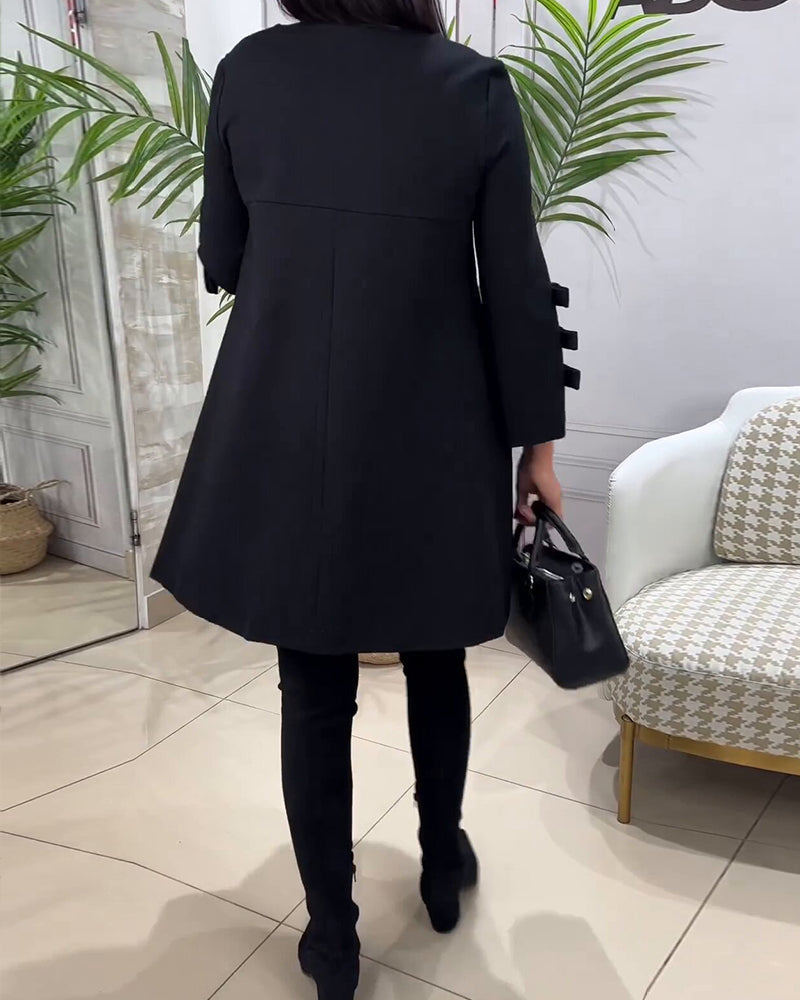 MEREDITH | SWING-KLEID MIT RUNDAUSSCHNITT UND AUSGESTELLTEN ÄRMELN