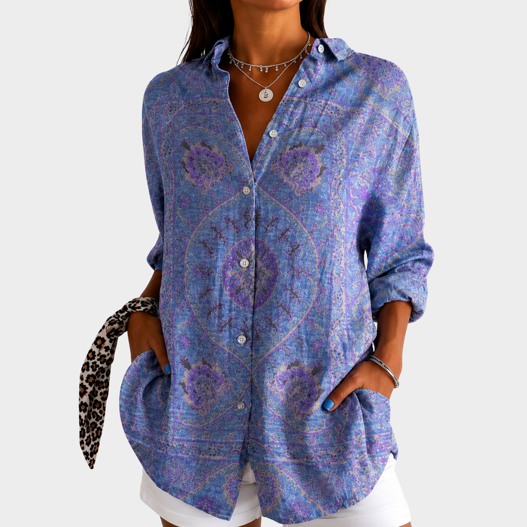 AUDREY | LAVENDER MOSAIC GRACE BLUSE