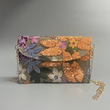 AUTUMNBLOOM | FLORALE CLUTCH-UMHÄNGETASCHE MIT PAILLETTEN
