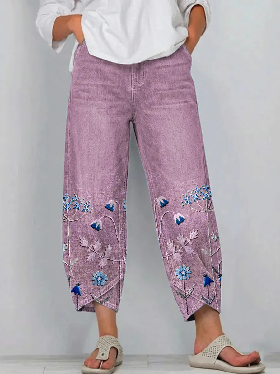 ROWENA | LÄSSIGE HOSE MIT BOHO-BLUMENPRINT