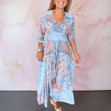 MARGA | ELEGANTES SOMMERKLEID MIT V-AUSSCHNITT