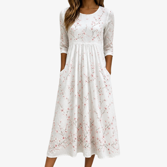 LILY | CHERRY BLOSSOM GRACE TÄGLICHES MIDI-KLEID