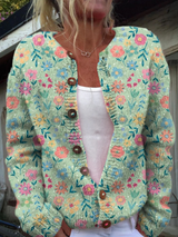 FOXFIELD | VINTAGE BLUMEN-STRICKJACKE