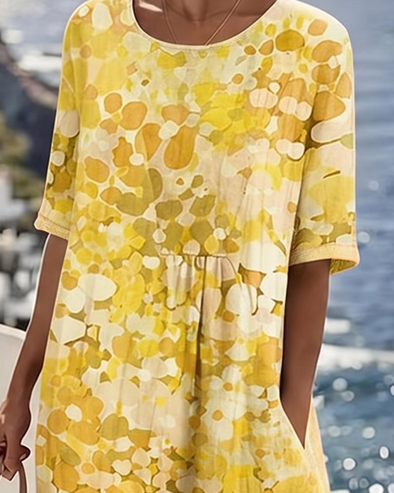FLEURÉ | LUFTIGES MIDI-KLEID MIT BLUMENPRINT