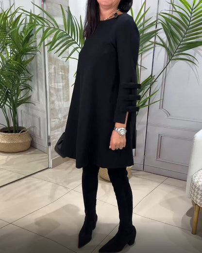 MEREDITH | SWING-KLEID MIT RUNDAUSSCHNITT UND AUSGESTELLTEN ÄRMELN