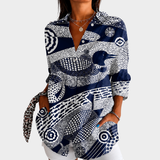 CHLOE | BLUSE MIT KÜSTEN-MOSAIK-PRINT