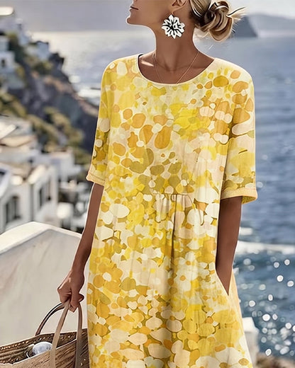 FLEURÉ | LUFTIGES MIDI-KLEID MIT BLUMENPRINT
