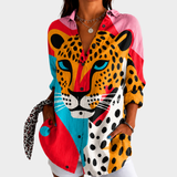 BROOKLYN | BLUSE MIT KÜHNEM LEOPARDENMUSTER