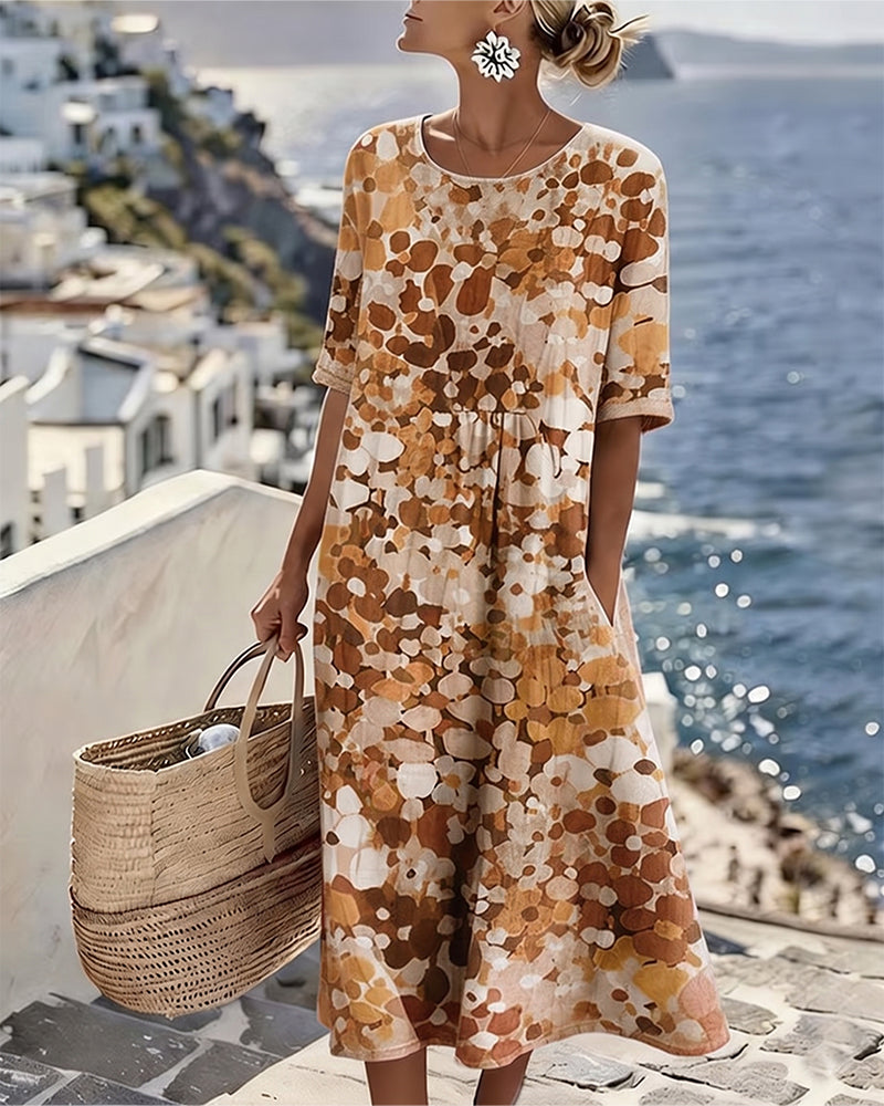 FLEURÉ | LUFTIGES MIDI-KLEID MIT BLUMENPRINT