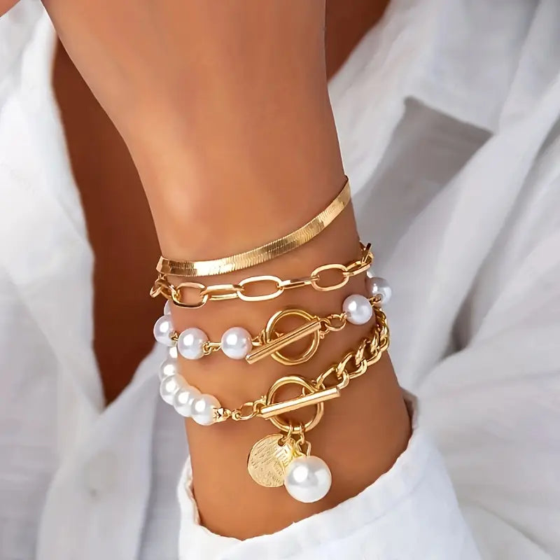 AURÉLIE | LUXE PERLENARMBAND-SET IM LAYERING-LOOK