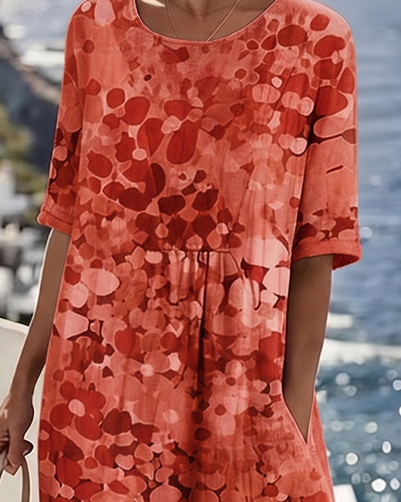 FLEURÉ | LUFTIGES MIDI-KLEID MIT BLUMENPRINT