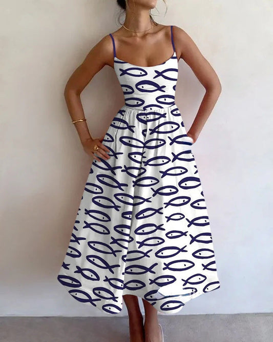 SABLEWYN | COASTAL SKETCH MIDI DRESS