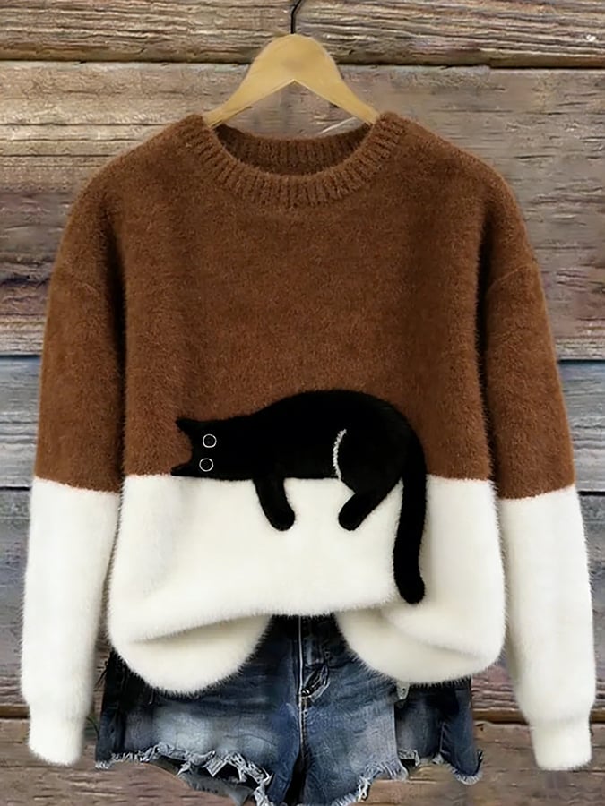 KIRSTEN | ELEGANTES SWEATSHIRT MIT KATZEN-PRINT